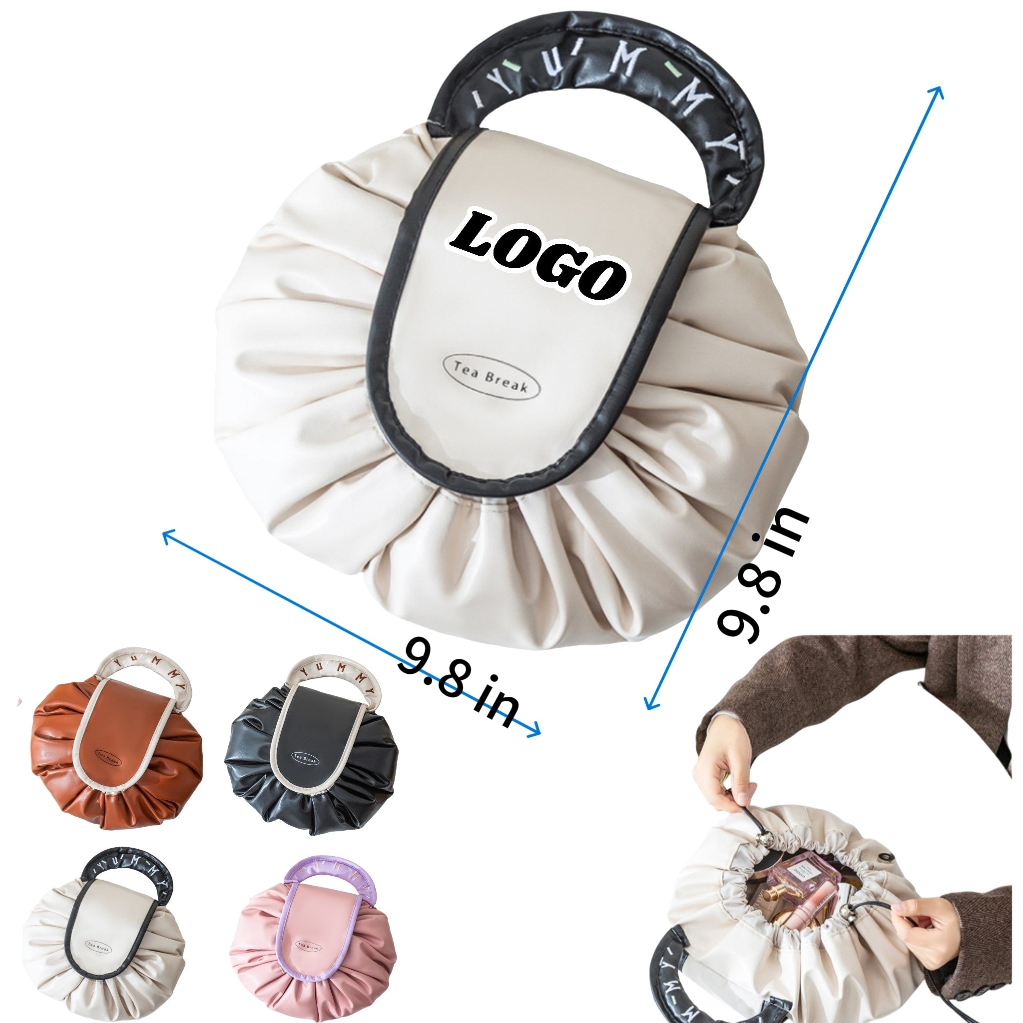 Drawstring Lock Makeup Pouch Quick Close Premium Secure