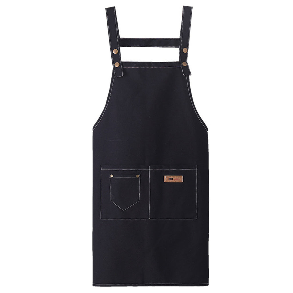 Kitchen Canvas Apron With Bag For Grease Prevention
