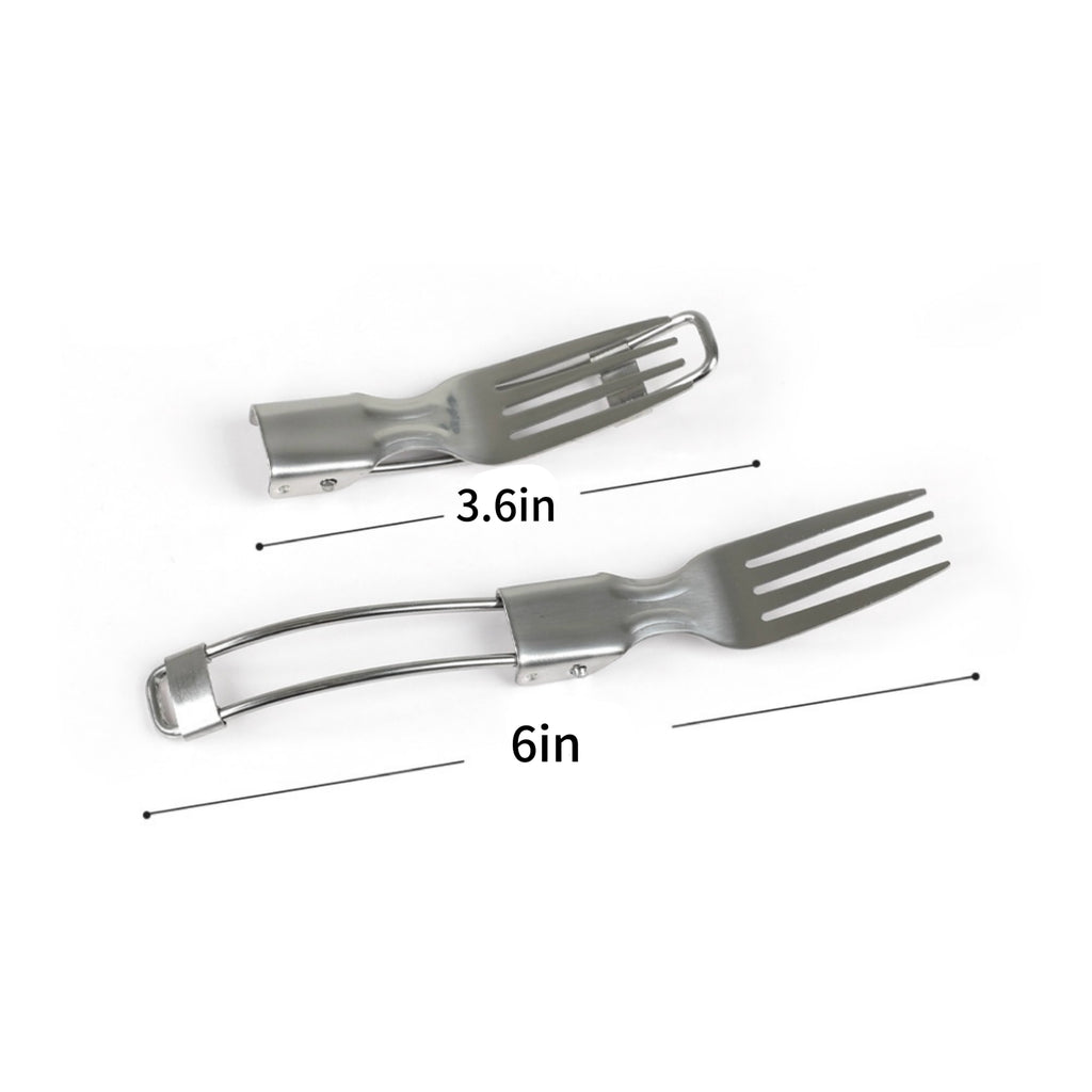 Outdoor Travel Stainless Steel Folding Cutlery Set (3 Pieces)