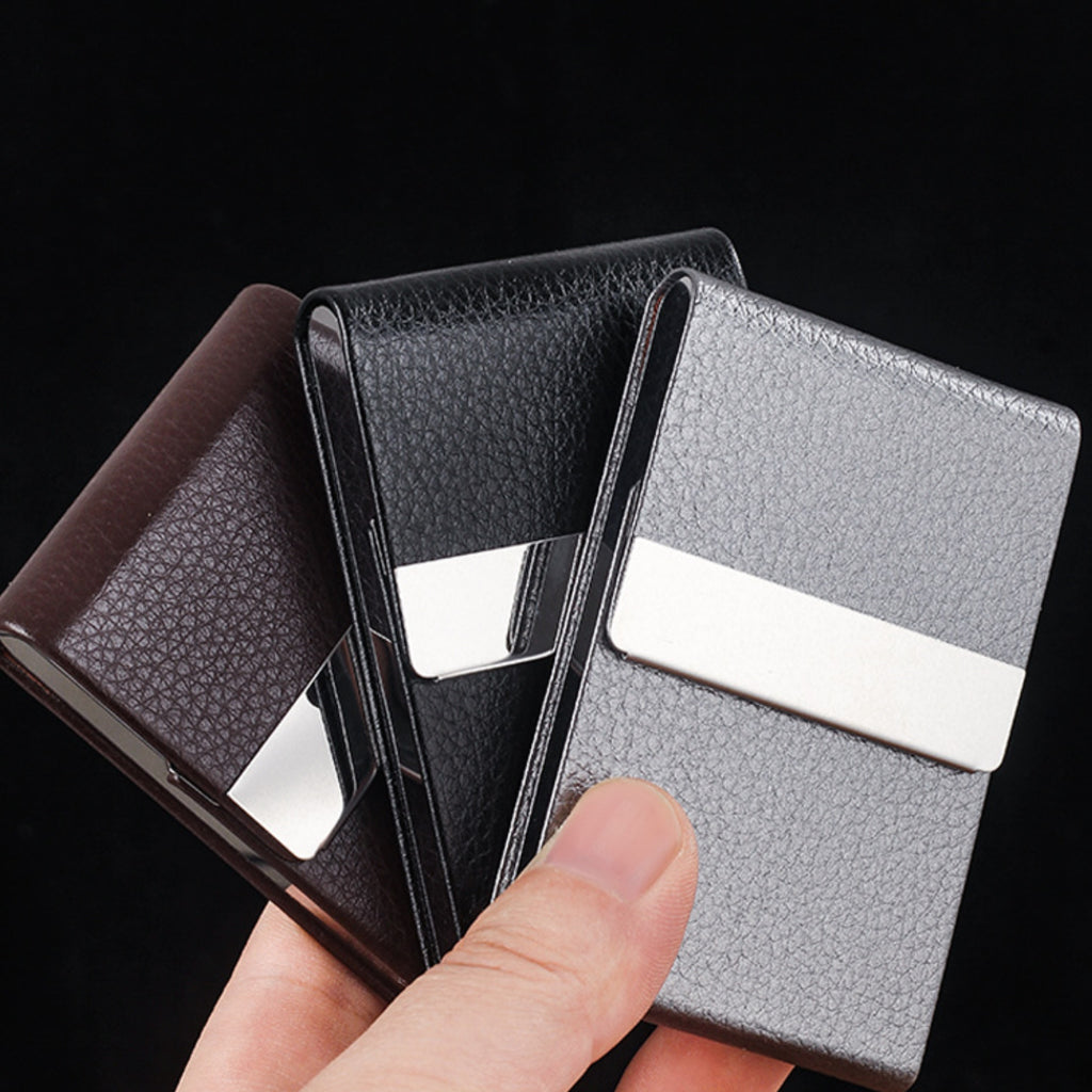 Stainless Steel Leather Cigarette Case