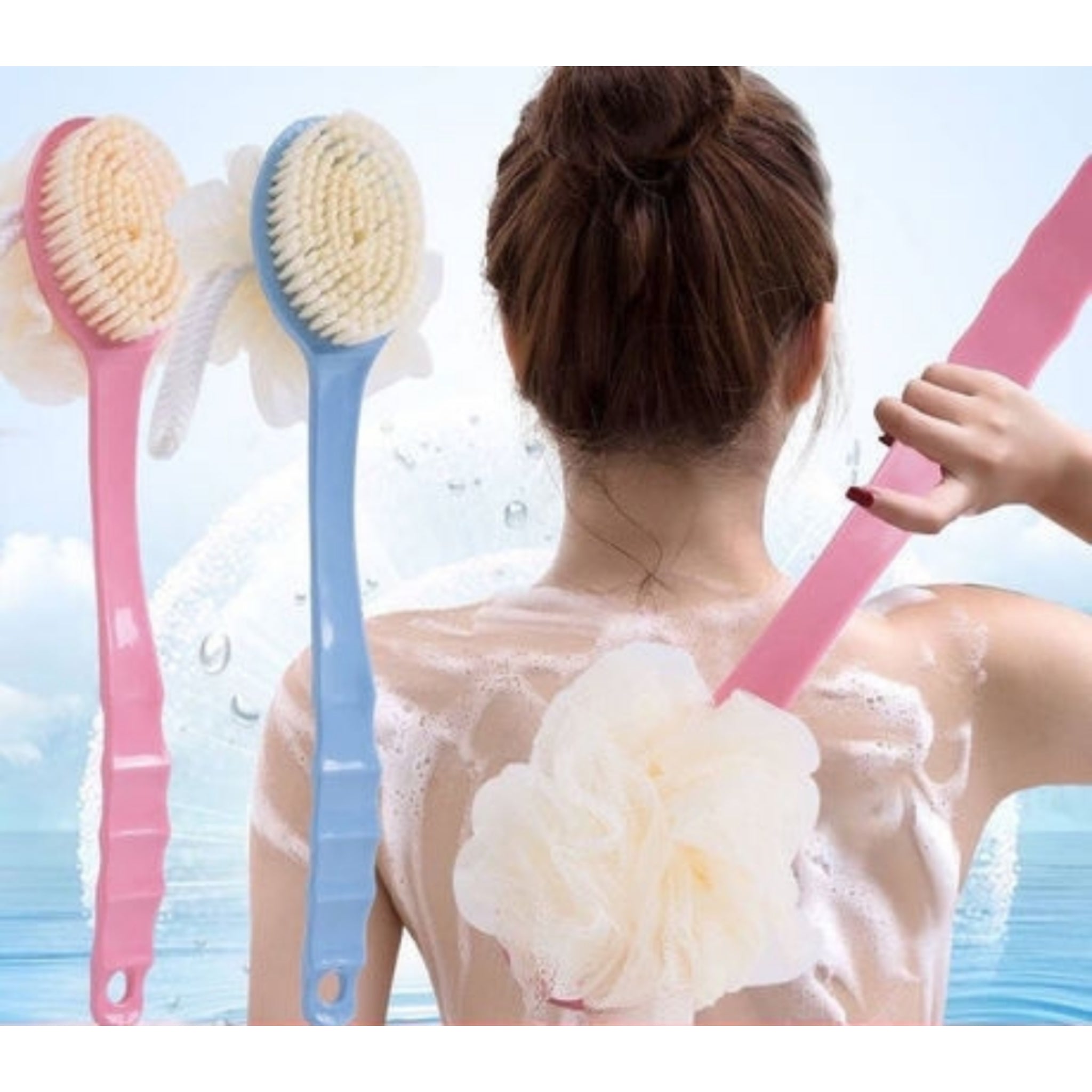 Dual Sided Long Handle Back Scrubber