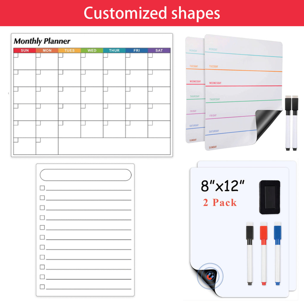 Multicolor Monthly Calendar for Fridge Magnets