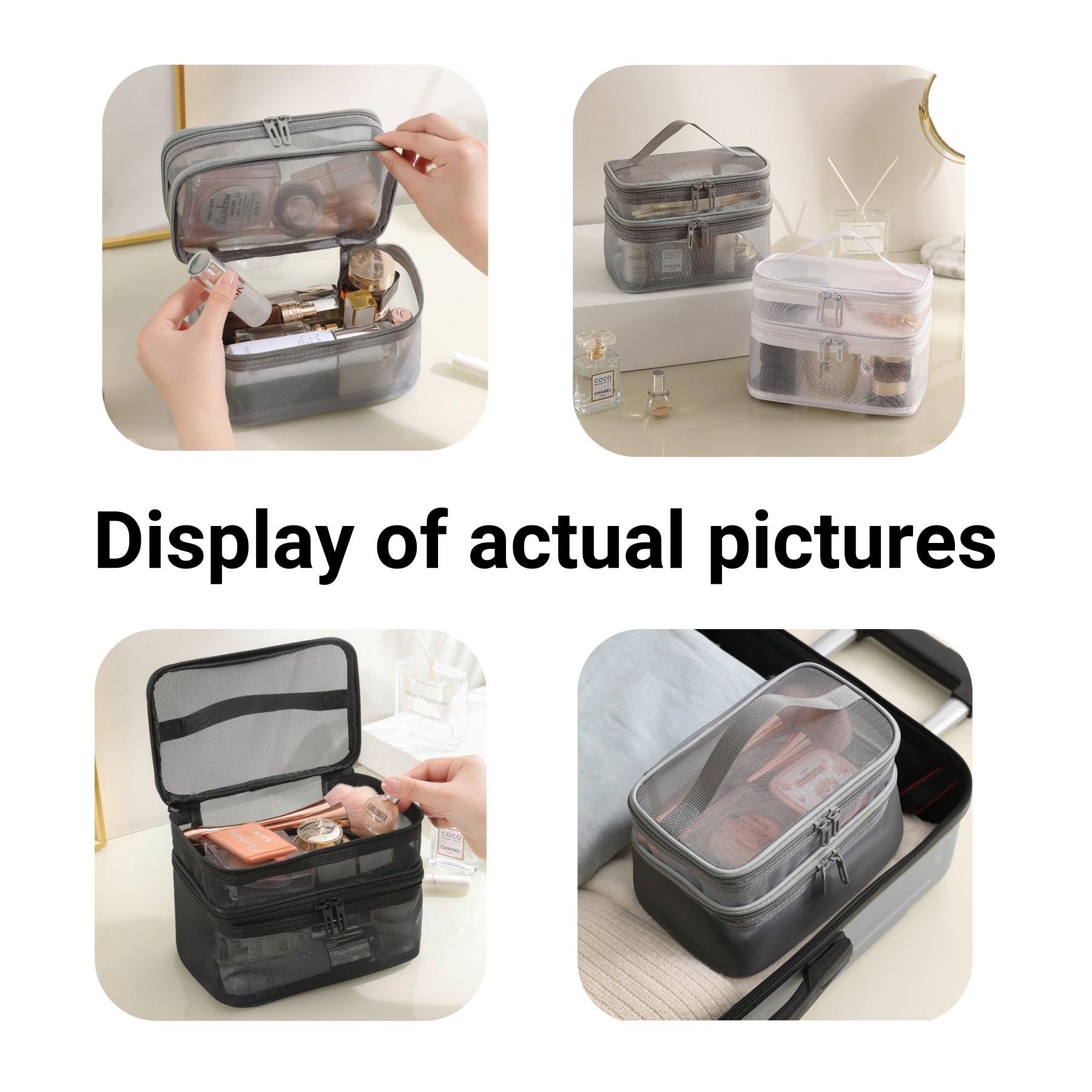 Mesh Cosmetic Organizer Bag