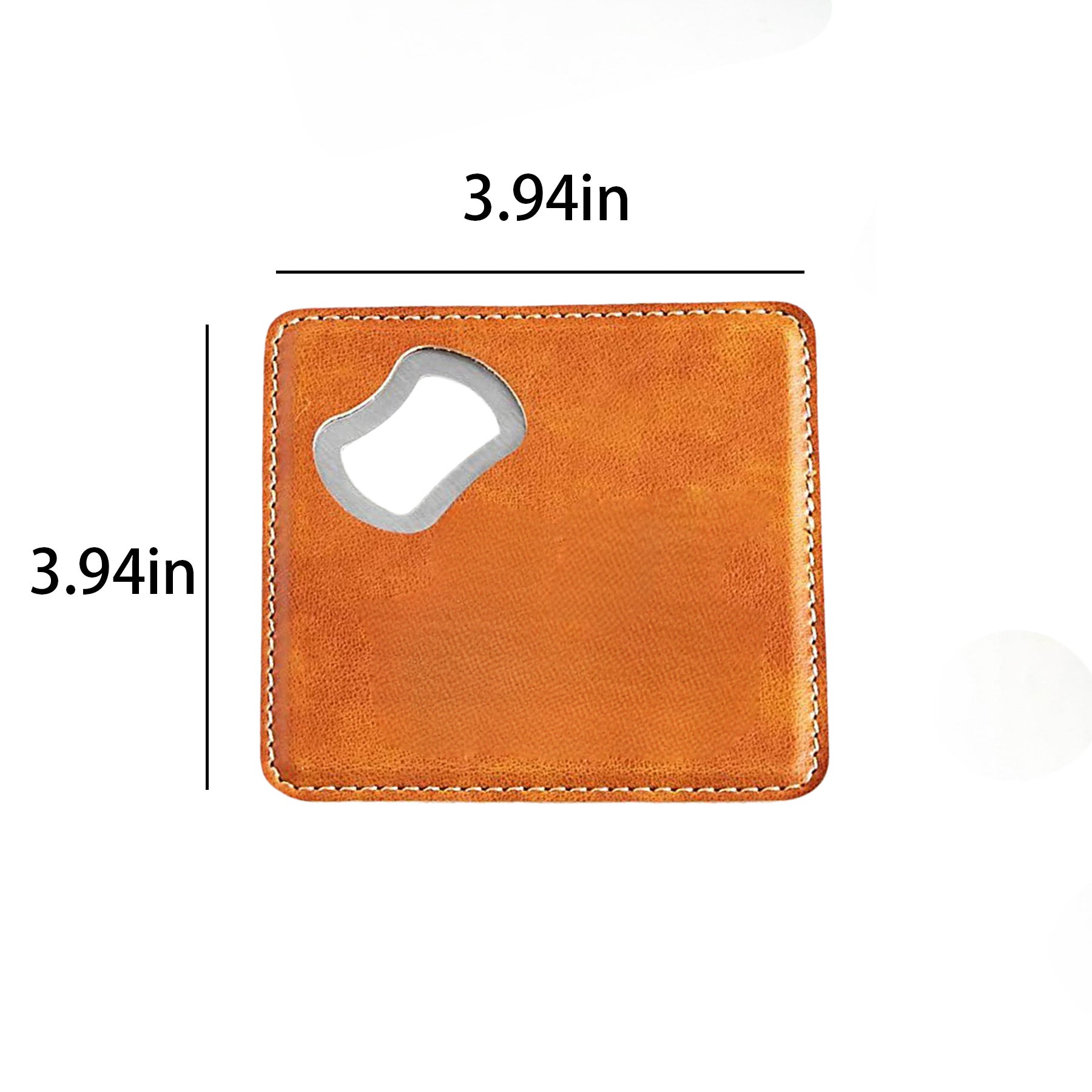 Leather Square Coaster With Bottle Opener