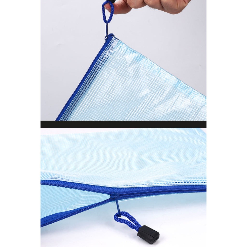Thickened Waterproof Zipper Type Transparent Mesh A4 Document Bag