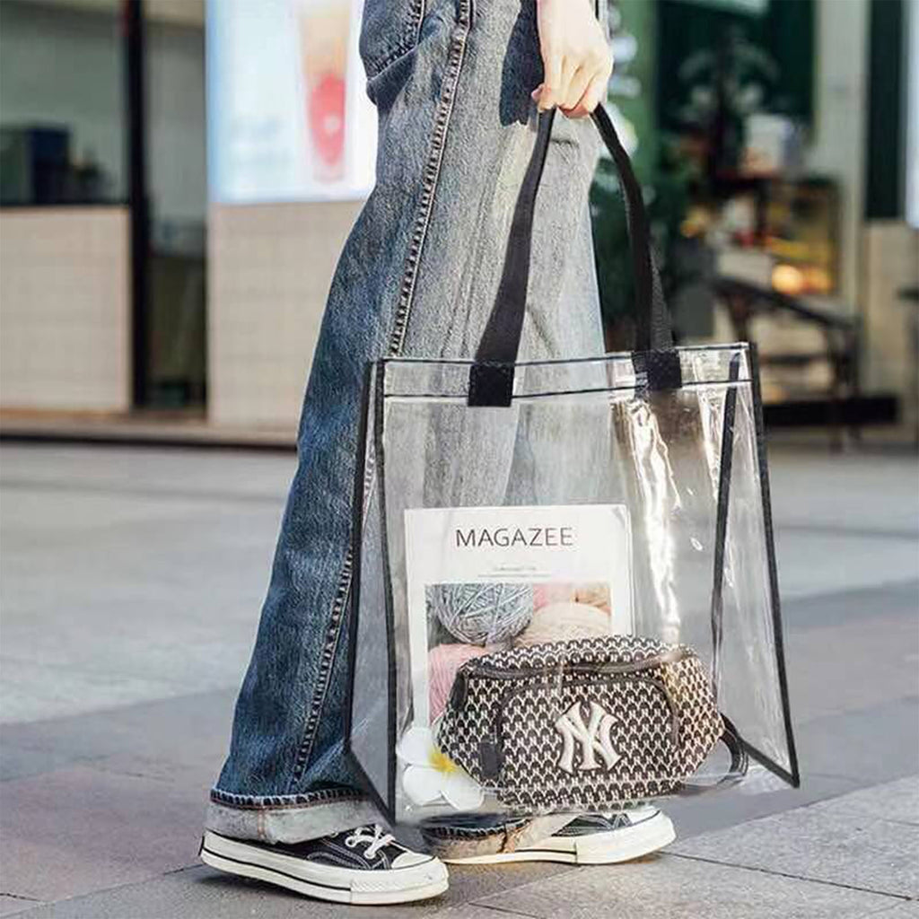 Clear PVC Stadium Tote Bag For Work Beach