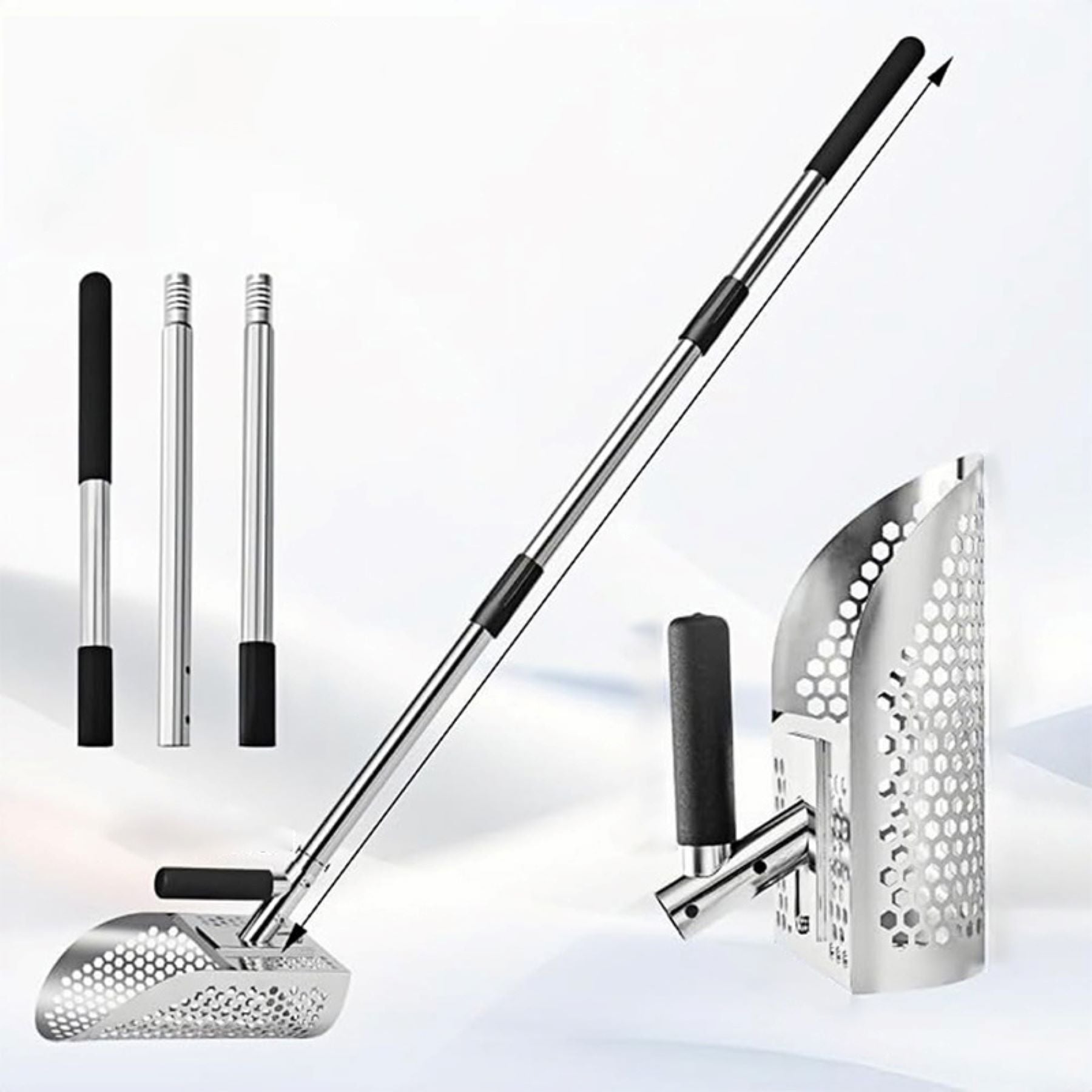 Long - Handled Stainless Steel Sand Shovel