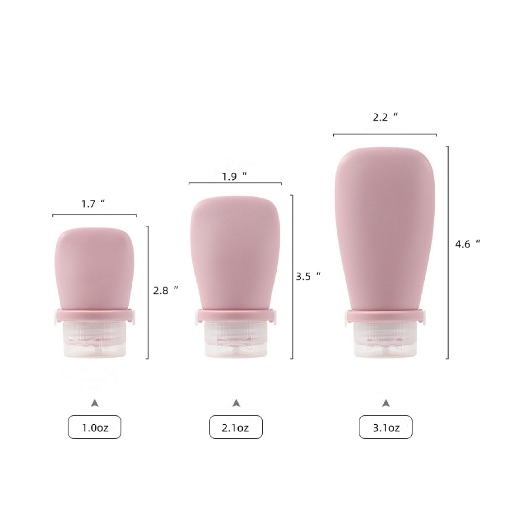 2.1Oz Leak Proof Refillable Silicone Travel Bottle