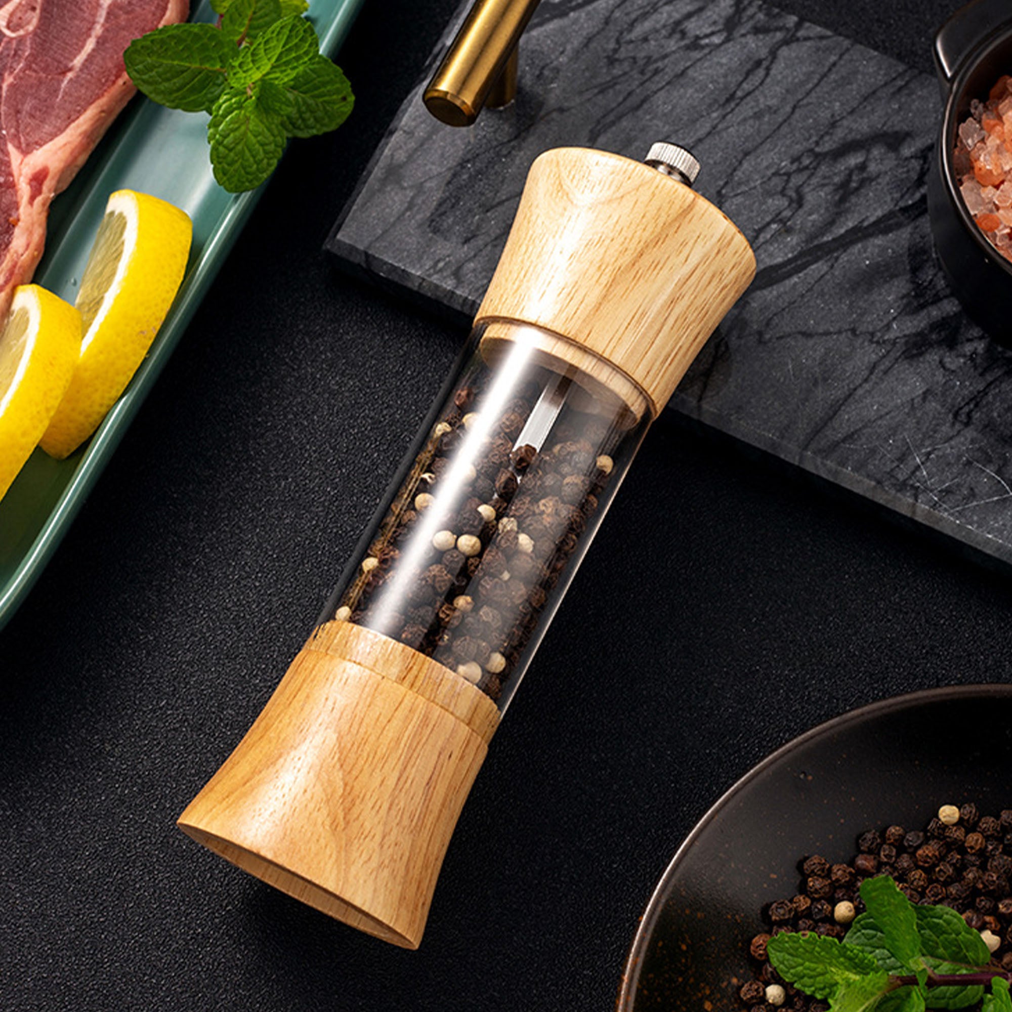 Wooden Grinder Pepper Mill Kitchen Utensils