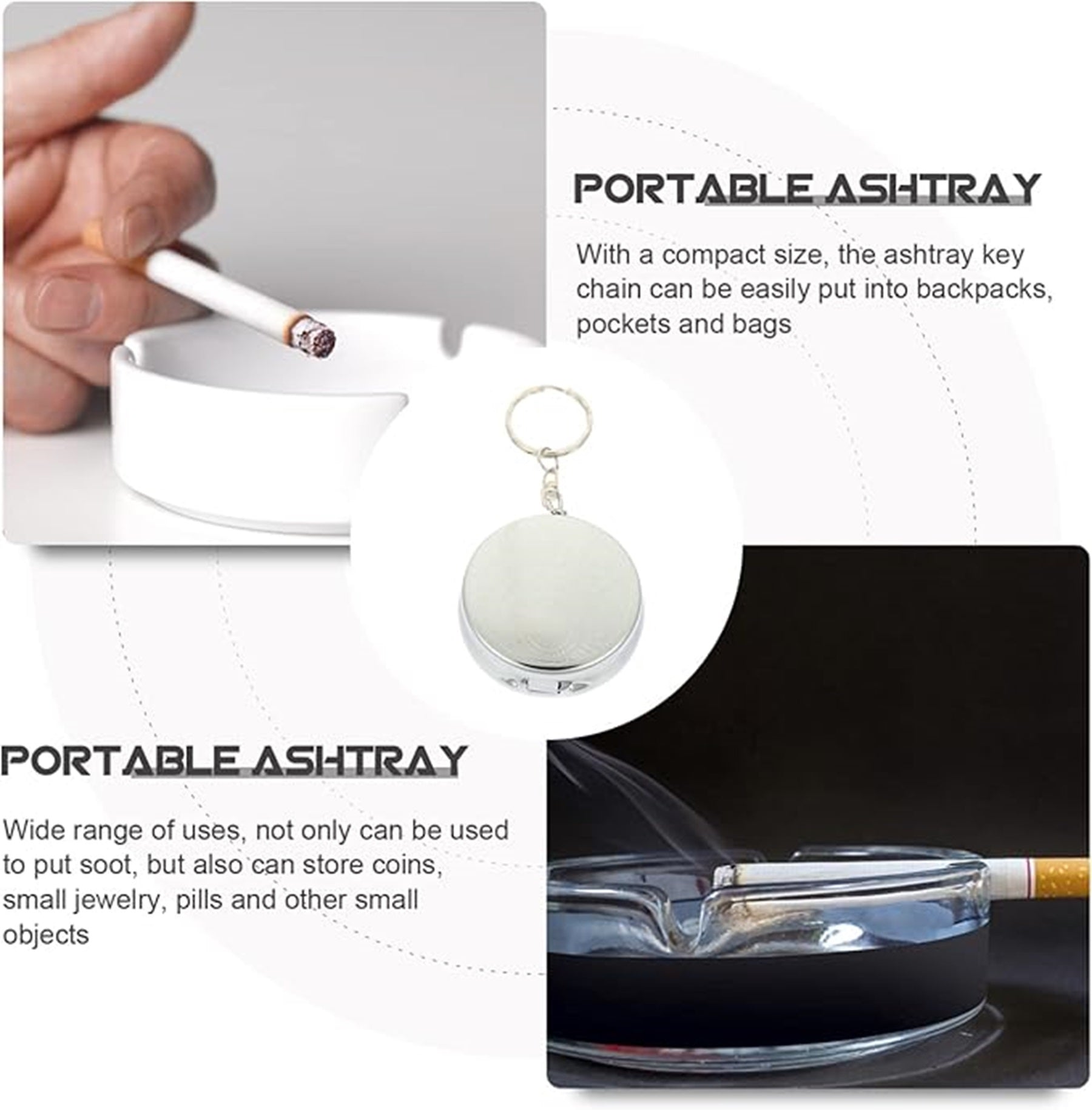 Creative Mini Metal Ashtray Keychain