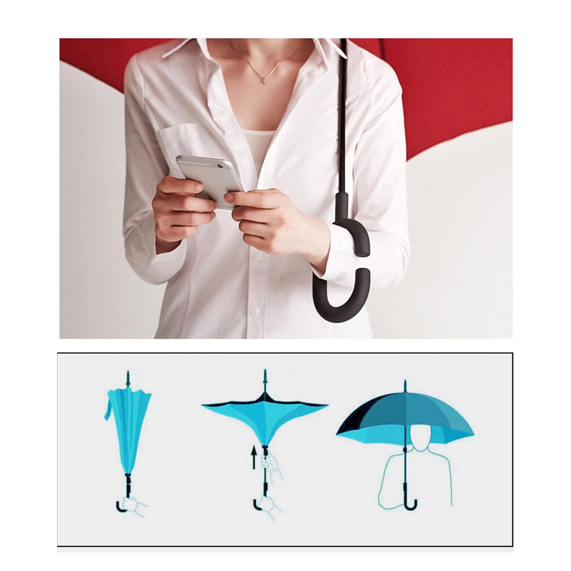 Inverted Reverse Upside Down Umbrella
