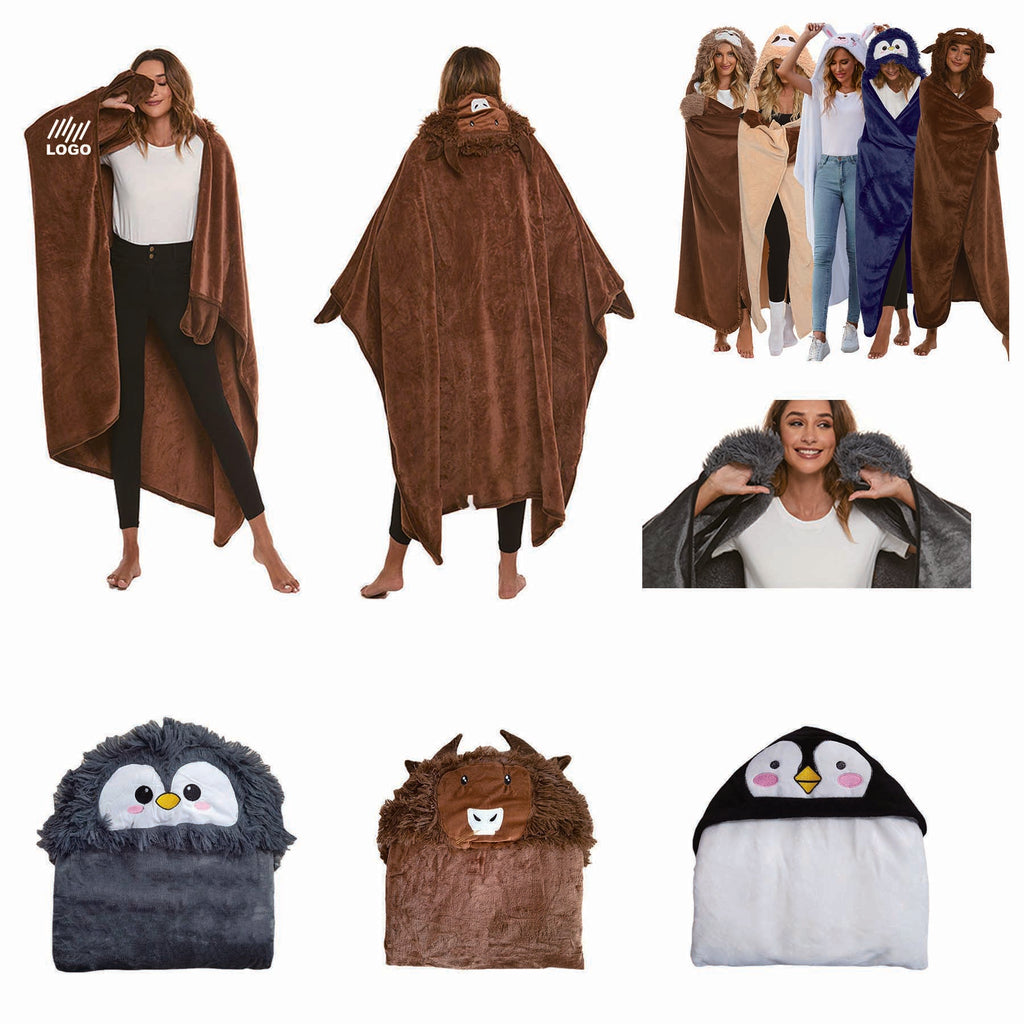 Penguin Wearable Hooded Blanket