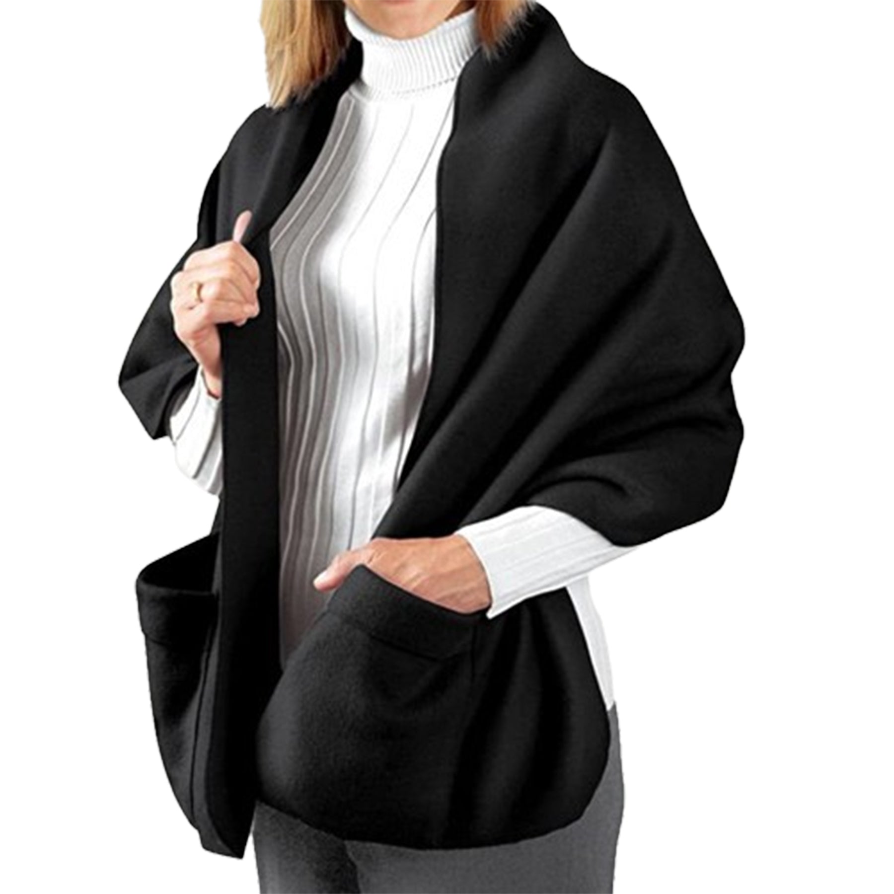 Single Layer Fleece Warm Scarf With Gloves