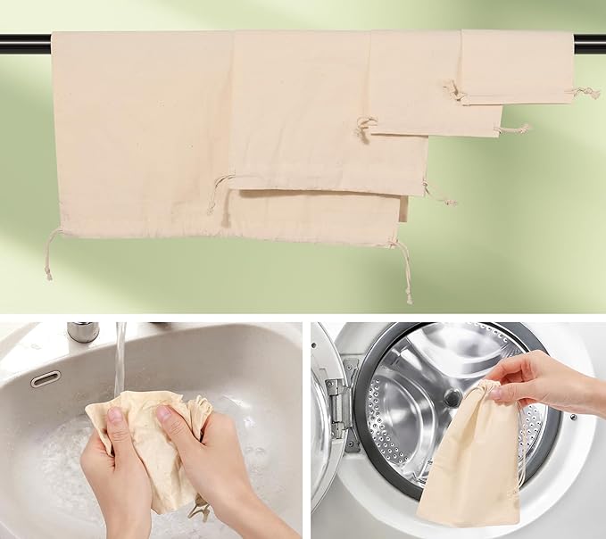 Cotton Reusable Produce Bags Biodegradable Linen Bag