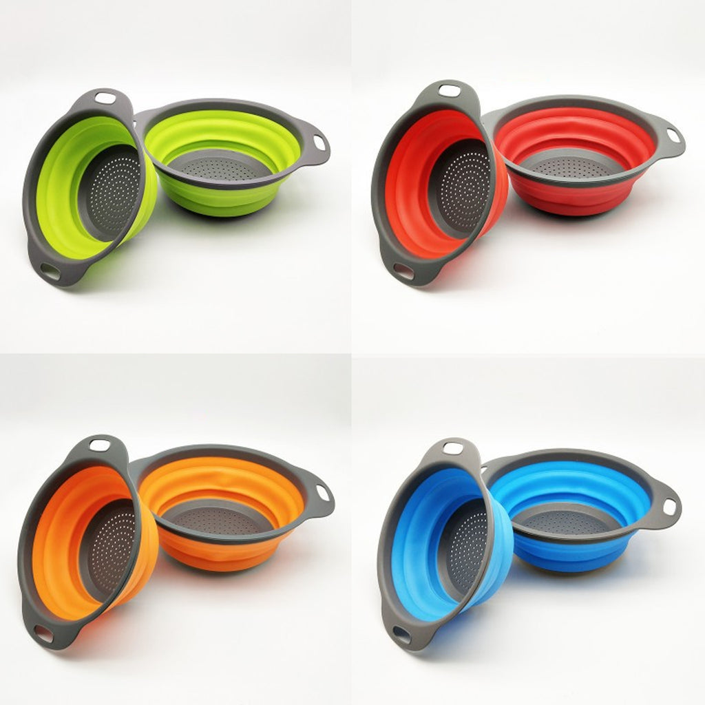 Set Of 2 Foldable Baskets Silicone Drain Baskets