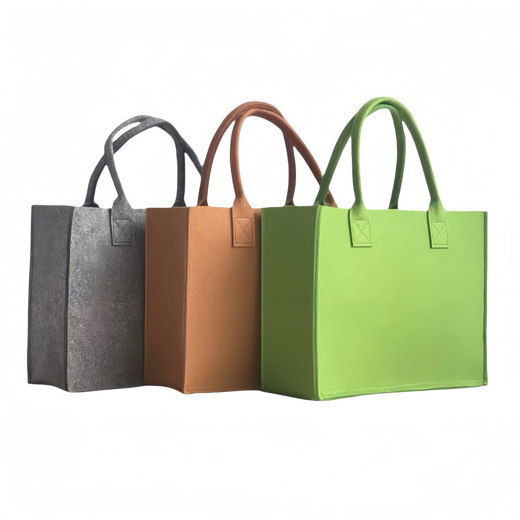Three - Color Felt Tote Shopping Bags