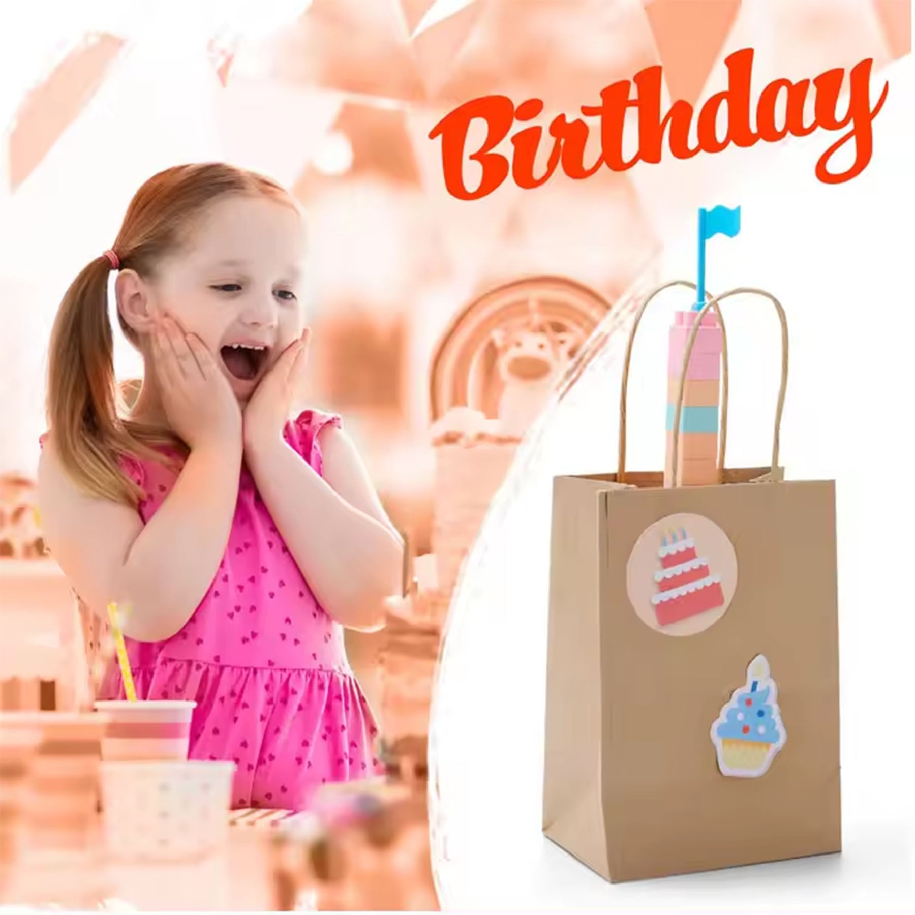 Portable Brown Kraft Paper Bag