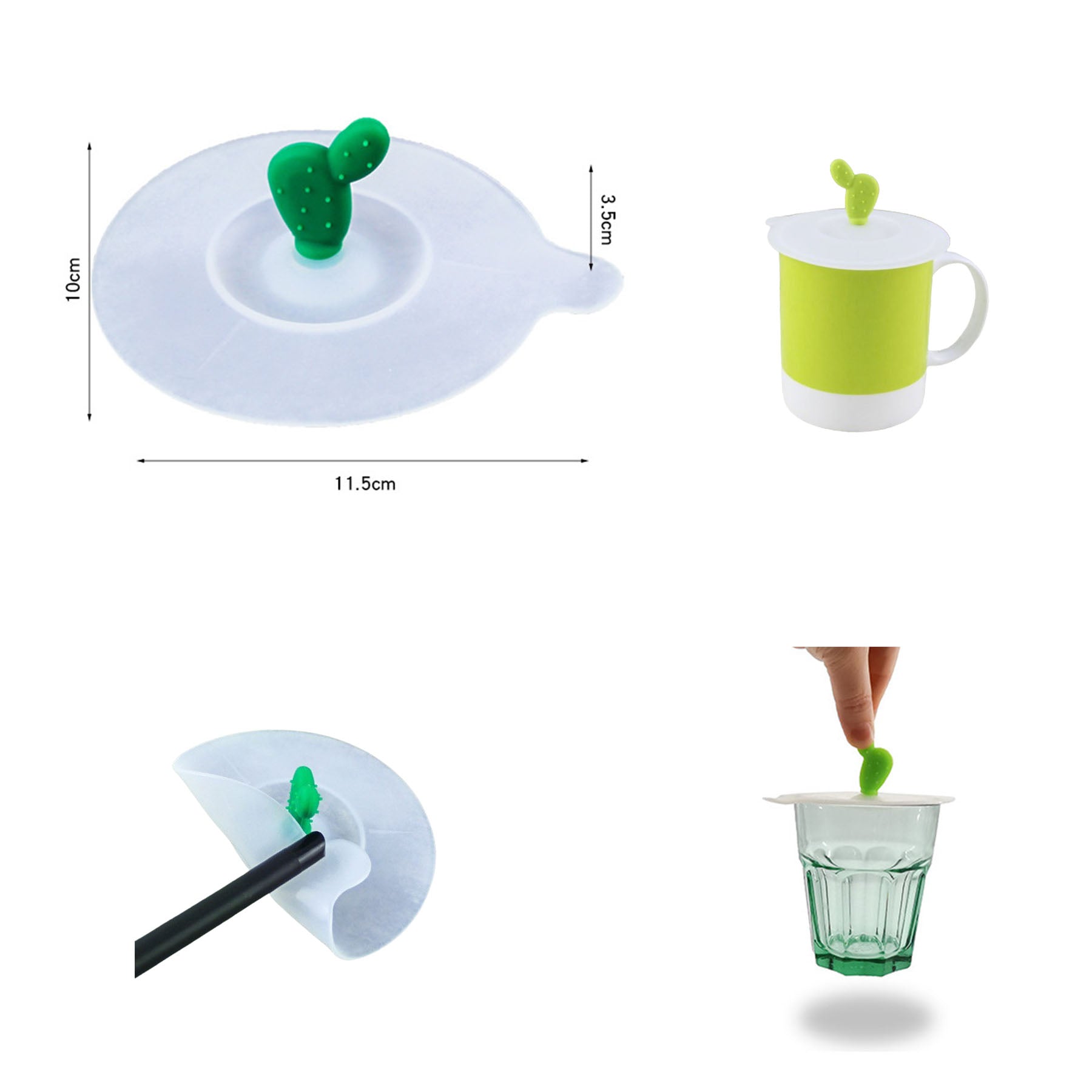 Cactus Sealed Silicone Mug Lid