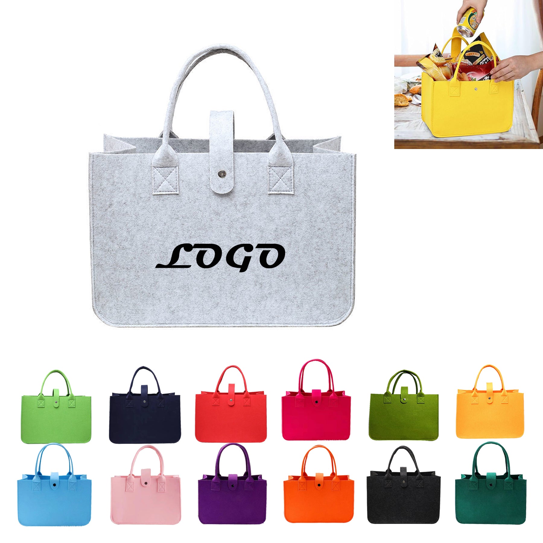 Reusable Felt Tote Bag