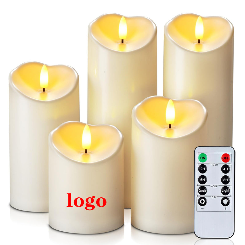 USB Flameless Swing LED Lights Candles With 10-Key Remotes