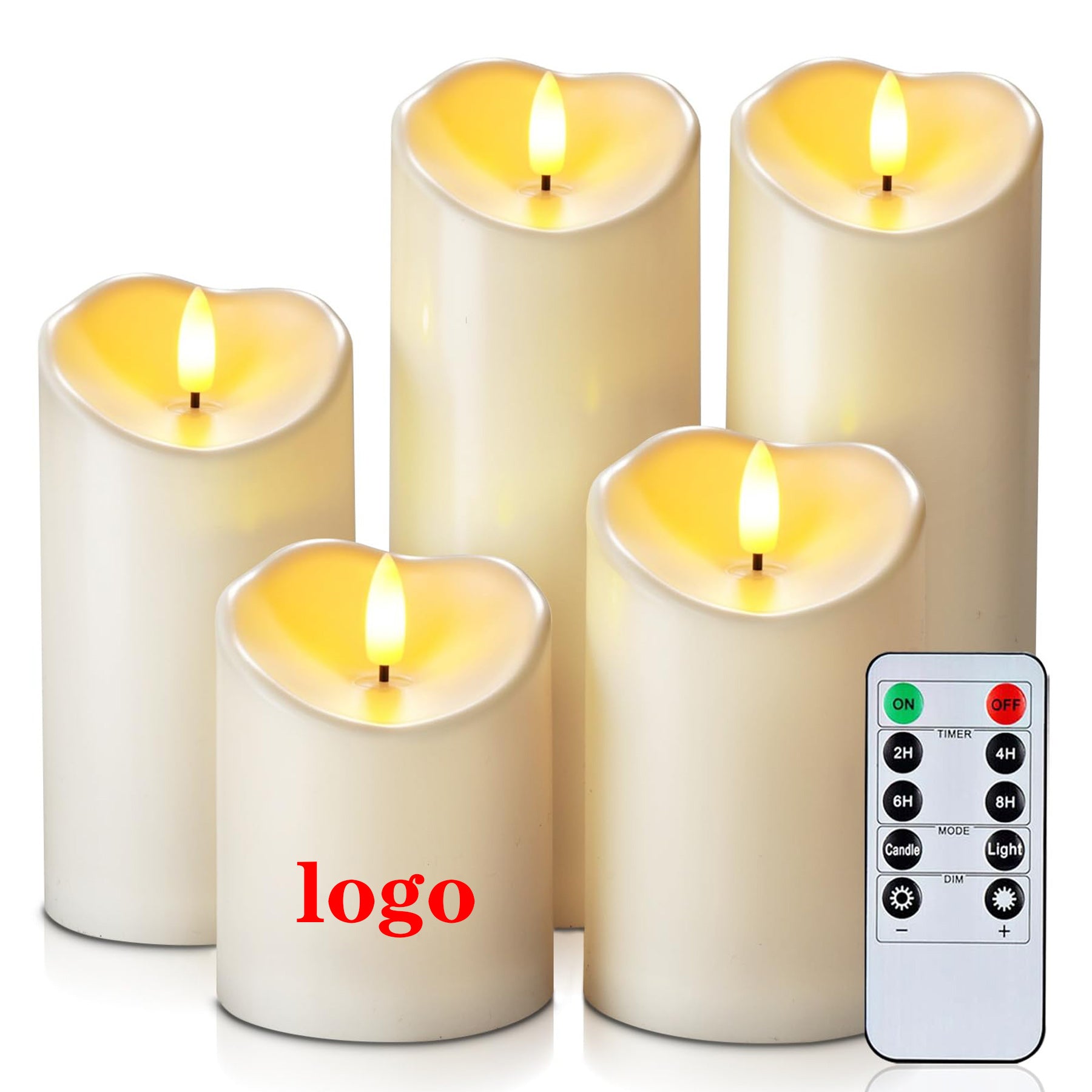 USB Flameless Swing LED Lights Candles With 10-Key Remotes