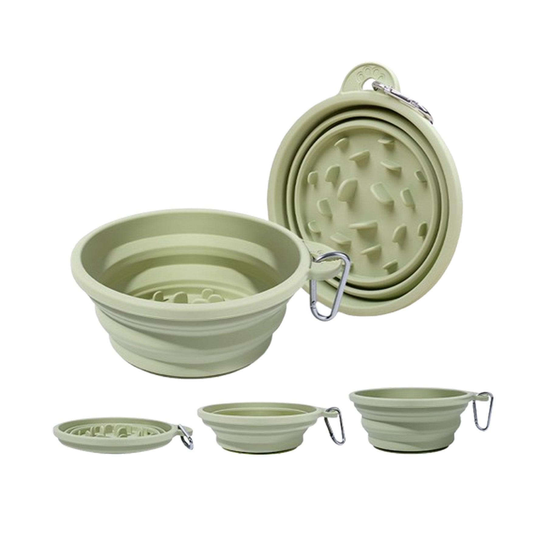 Portable Collapsible Silicone Slow Food Pet Bowl