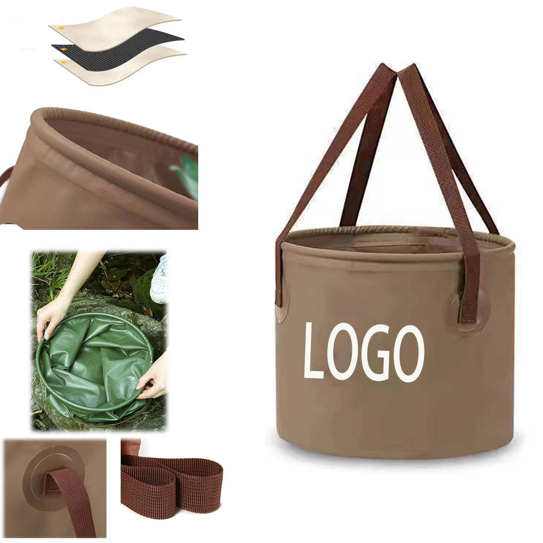 Folding Camping Picnic Fishing Bucket Outdoor Multifunctional Water Bucket