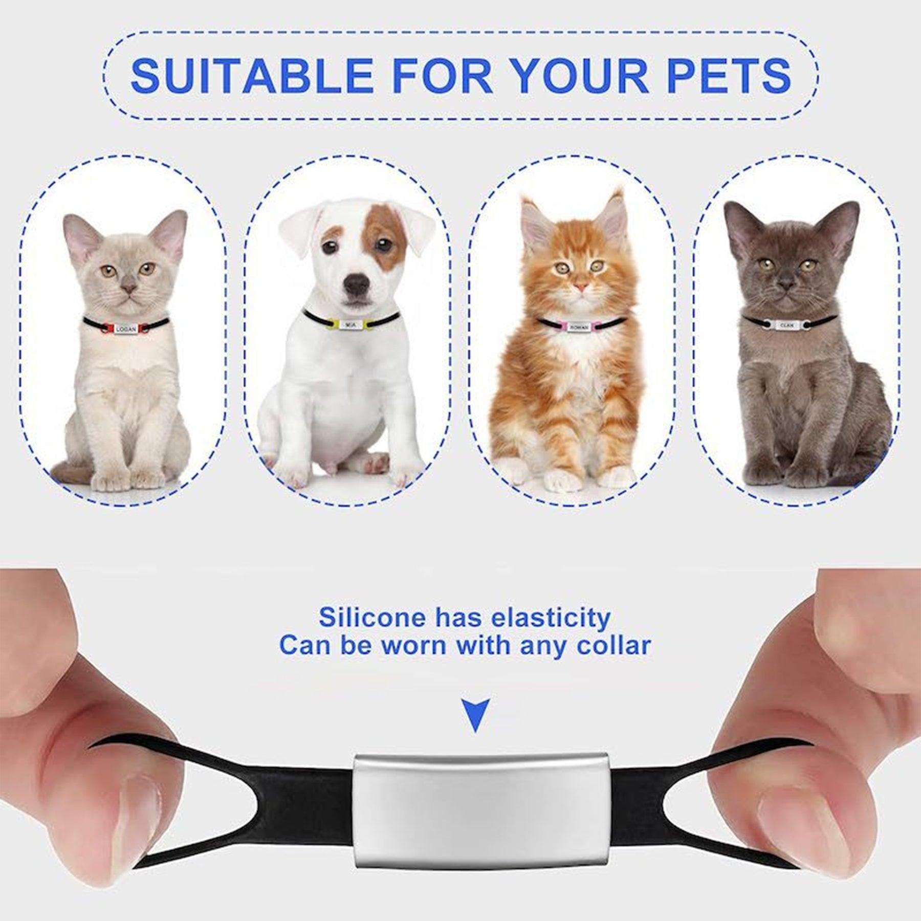 Slide On Dog Id Tag Pet Collar Tag