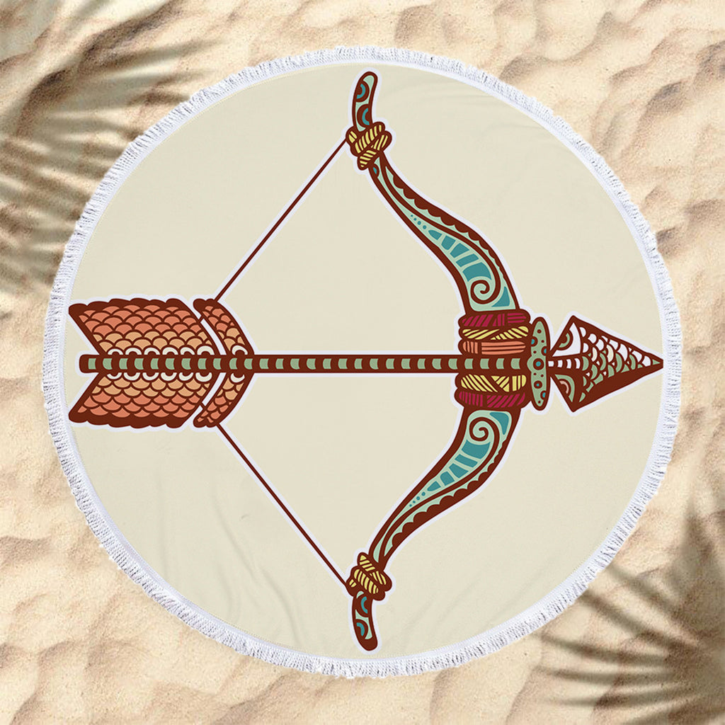 The Zodiac Printing Round Beach Towel With Tassels