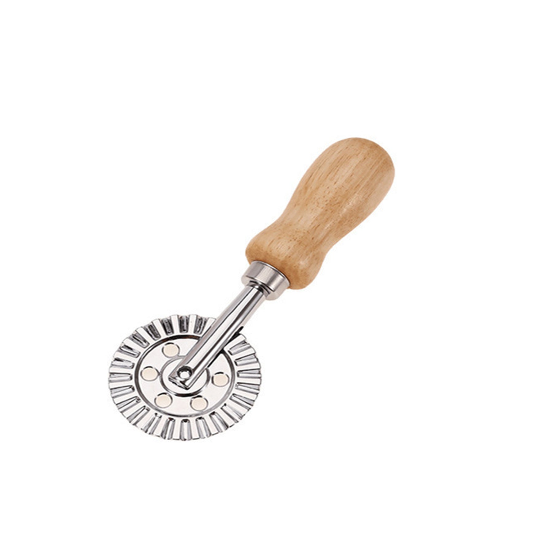 Oak Pancake Cutter With a Pancake Wheel