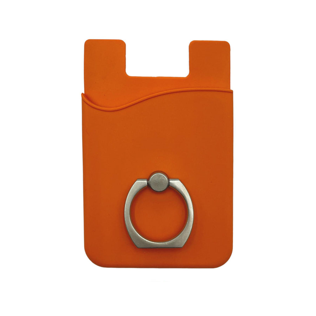 Silicone Card Holder With Metal Ring Phone Stand