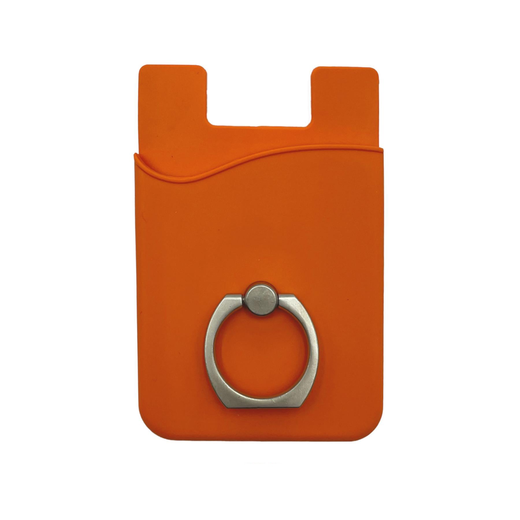 Silicone Card Holder With Metal Ring Phone Stand