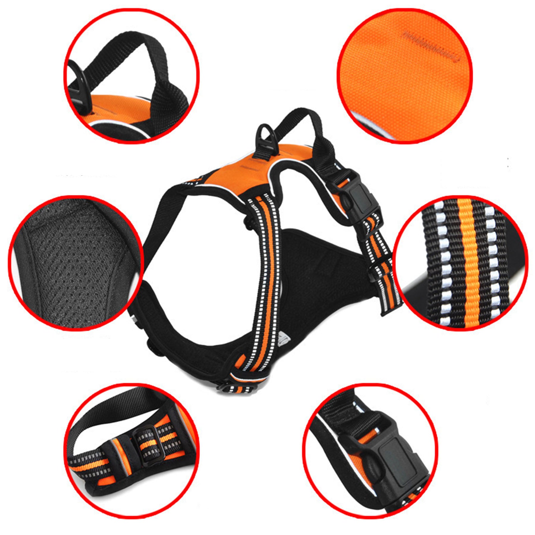 Reflective No-Choke Pet Oxford Vest Harness