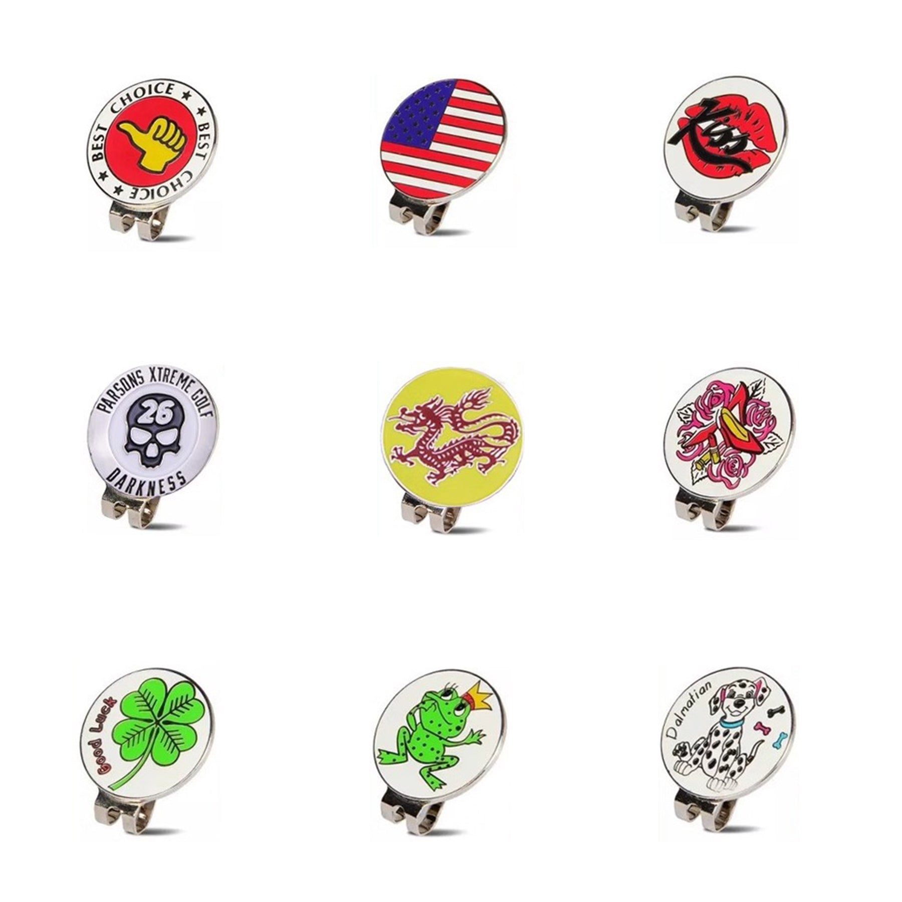 Customizable Magnetic Cap Clip For Golf Ball Marker