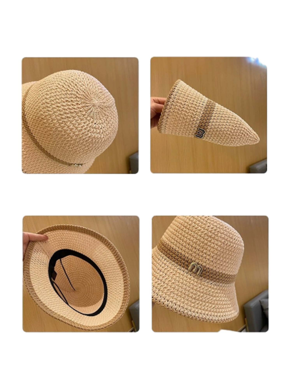 Letter Decor Women Sun Protection Fashionable Bucket Hat