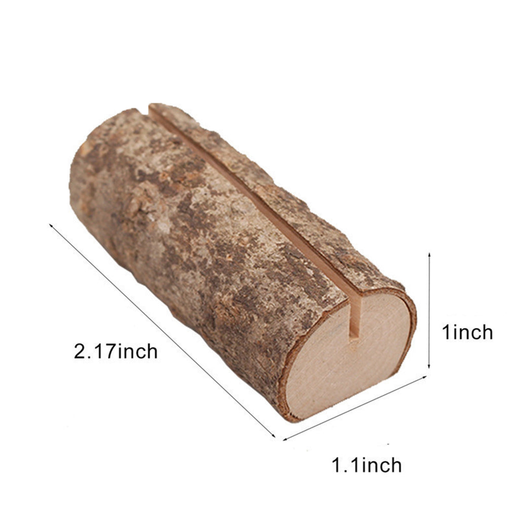 Wooden Note Holder With Folded Card – Rustic Card Clip