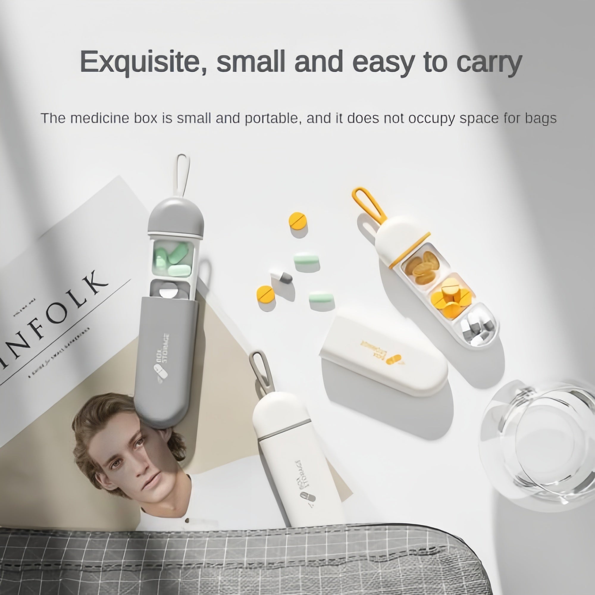 Daily Drug Organizer Portable Neat and Tidy Pill Management Travel Pill Dispenser Medicine Box