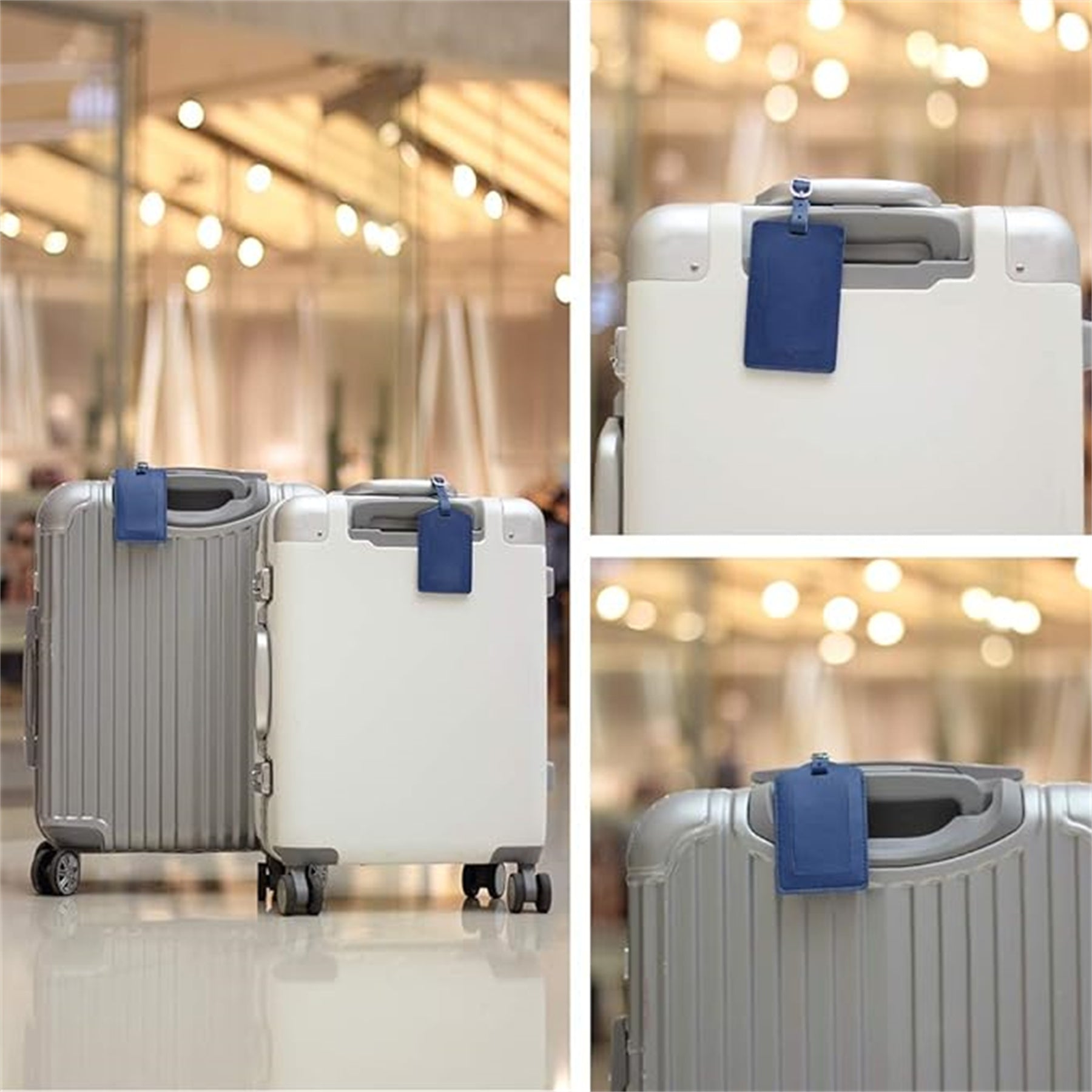 PU Leather Luggage Tag with Adjustable Strap