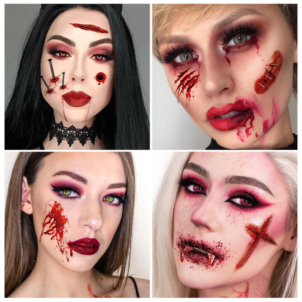 Customizable Halloween Horrible Scars Temporary Tattoos Body Stickers