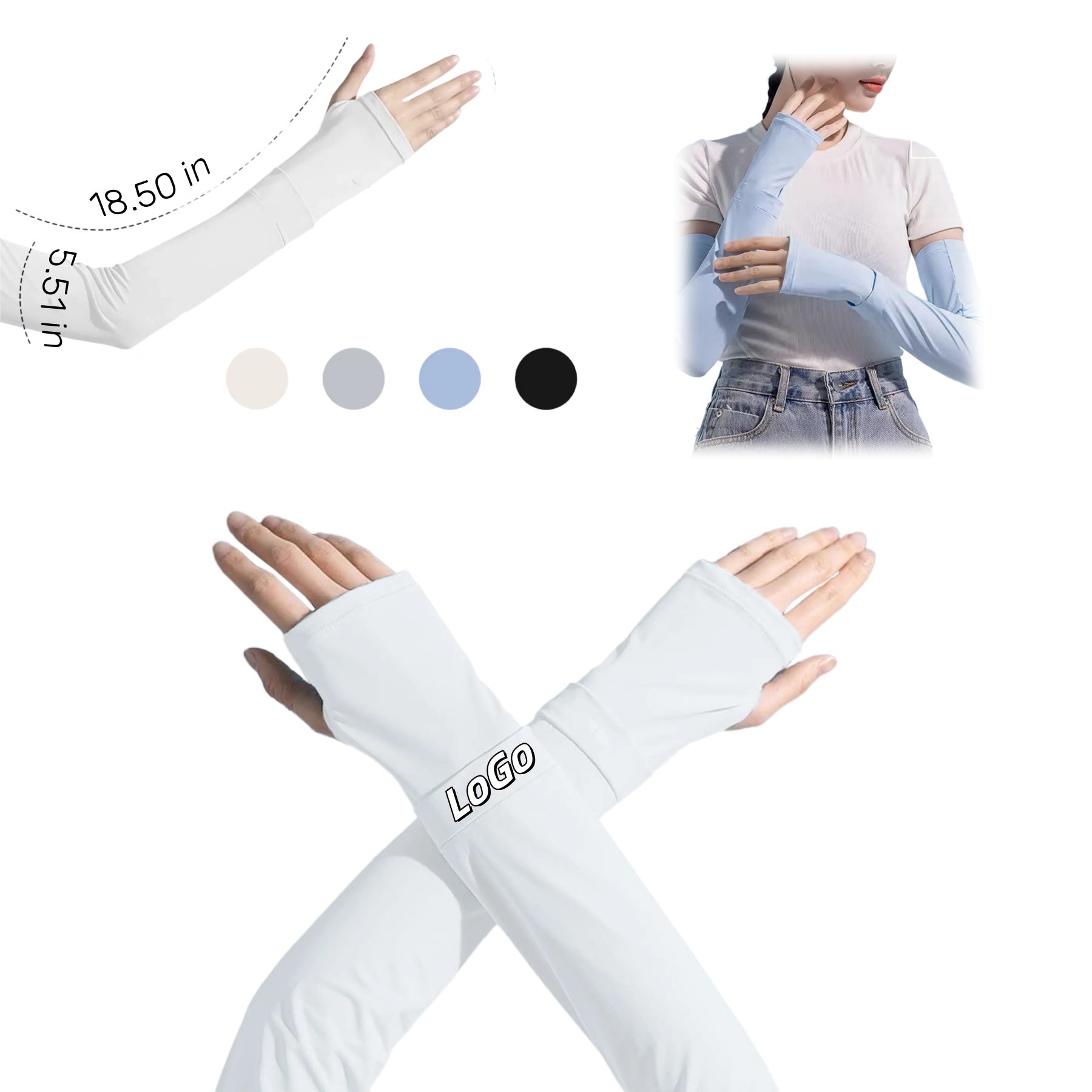 Ice Silk Sun Protection Arm Sleeves