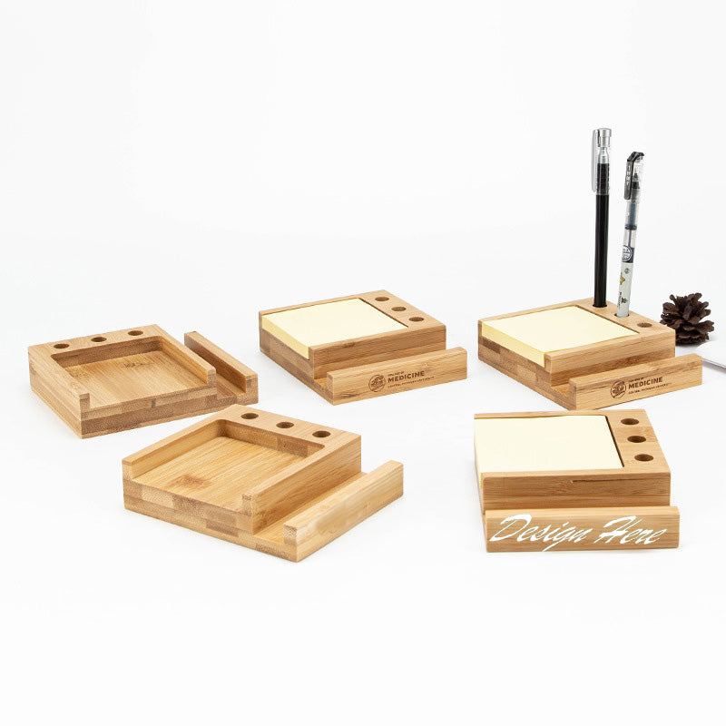 Bamboo Desk Organizer w/Phone Holder