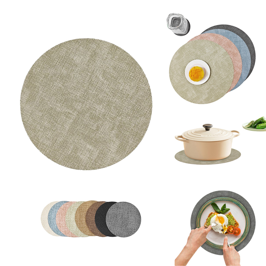Minimalist Denim & Leather Double-Sided Placemat