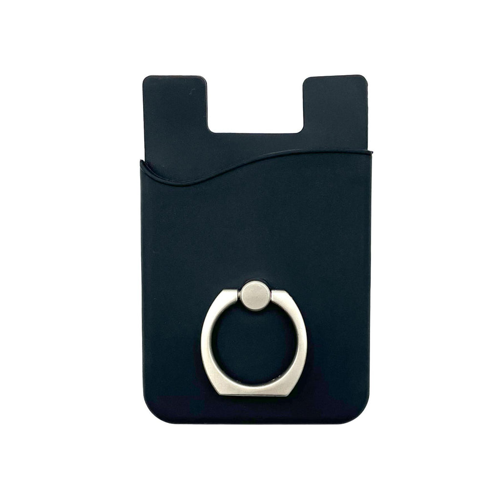 Silicone Card Holder With Metal Ring Phone Stand