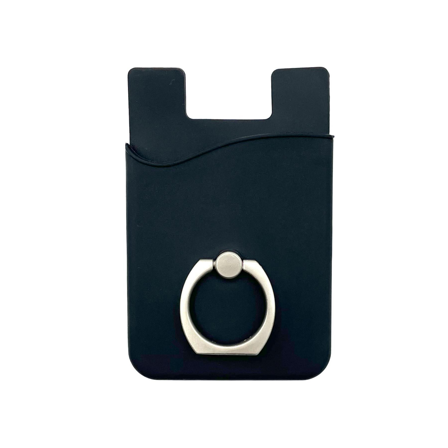 Silicone Card Holder With Metal Ring Phone Stand