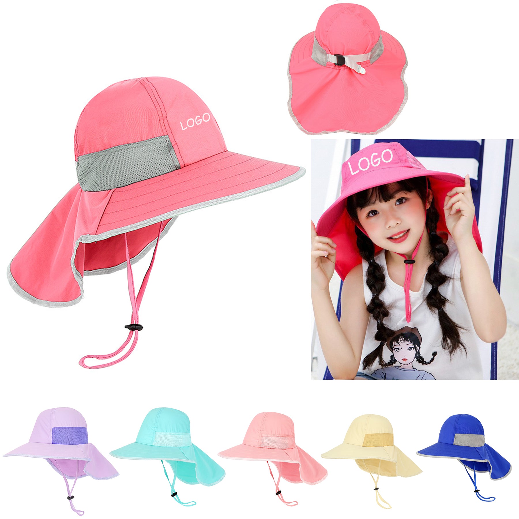 Children's Fisherman Hat With Neck Flap