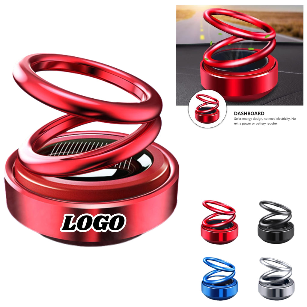 Solar - Powered Double - Ring Floating Car Ornament