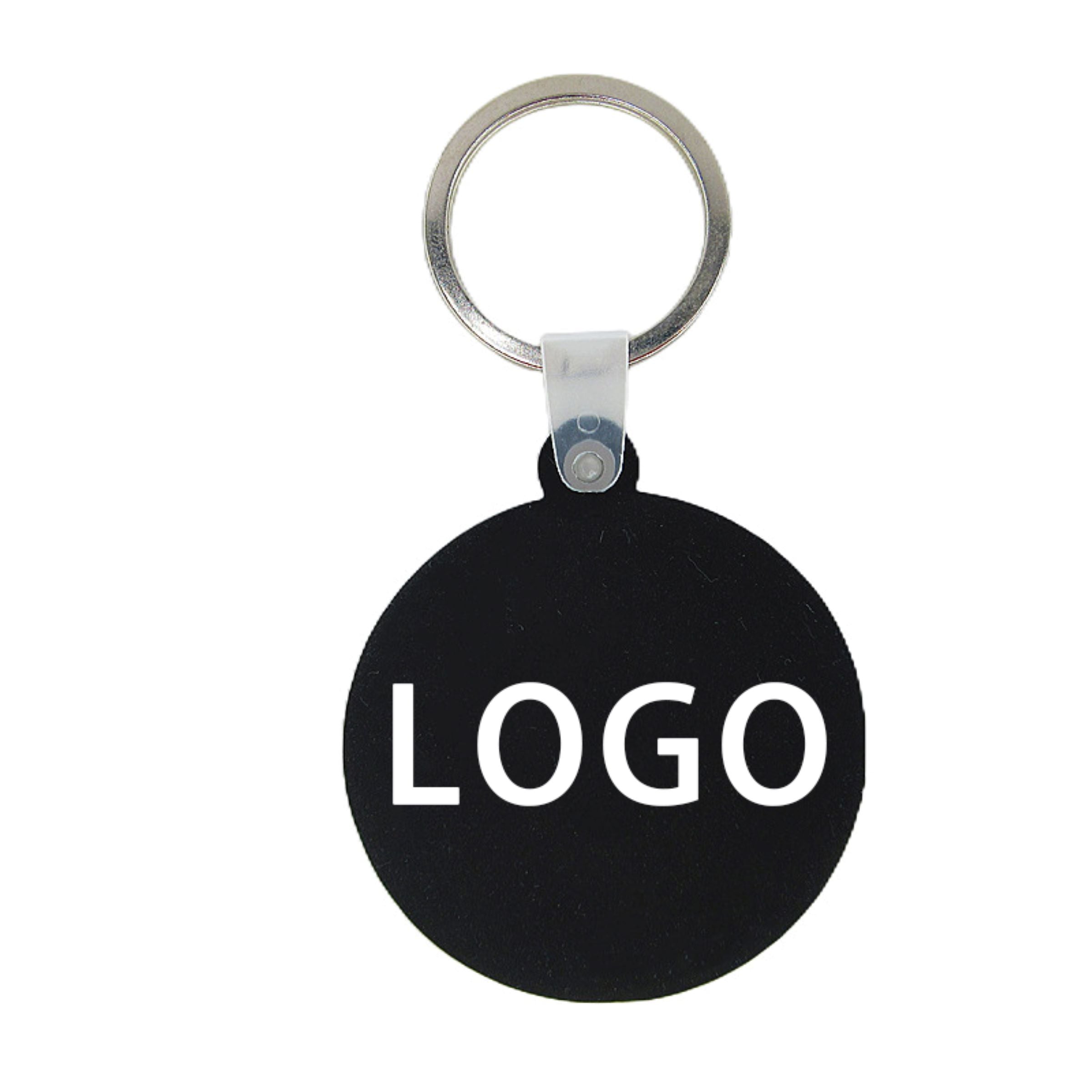 Black Round Silicone Keychain
