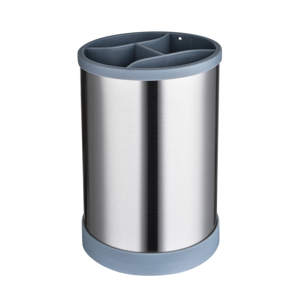 Rotating Stainless Steel Tableware Storage Bucket