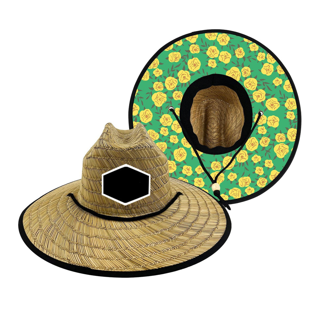 Lifeguard Straw Hat W/Custom Patch & Underneath