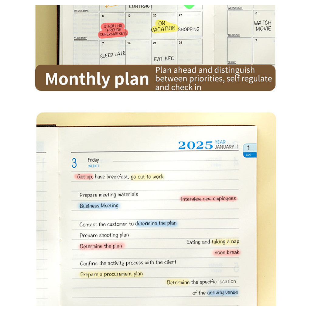 2025 Leather Planner - Daily Schedule Organizer